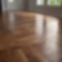 Shining hardwood floor reflecting natural light