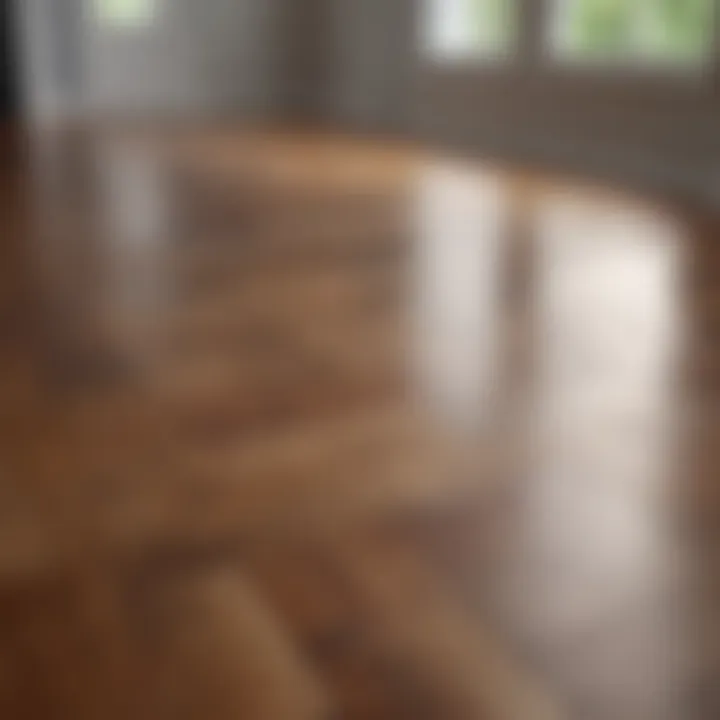 Shining hardwood floor reflecting natural light