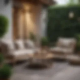 Cozy outdoor seating arrangement with cushions