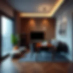 Stylish apartment interior showcasing space optimization