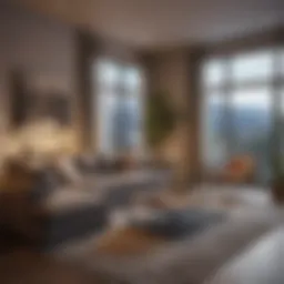 Stylish living room with essential furniture
