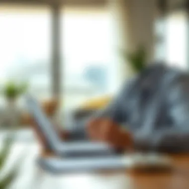 An individual reviewing a lease agreement with a pen and notebook