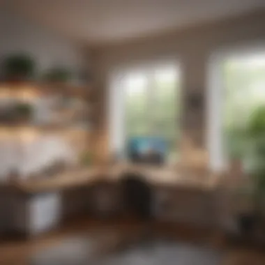 Home office setup with technology and organization