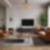 Stylish living room with modern furniture