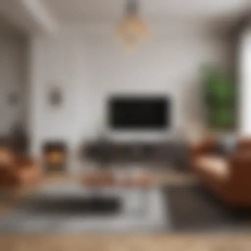 Stylish living room with modern furniture