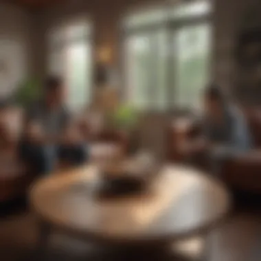Negotiation Between Roommates Two individuals discussing terms over a coffee table