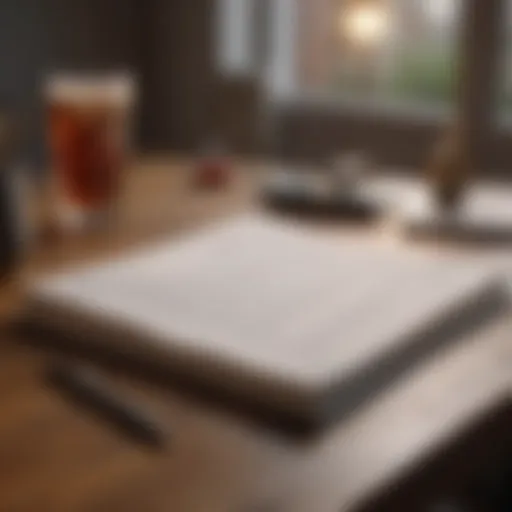 Illustration of a roommate agreement document on a table with pens