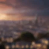 A panoramic view of San Francisco skyline with iconic landmarks