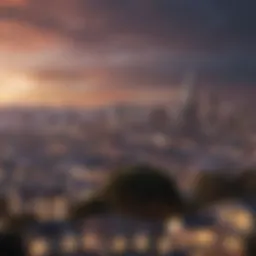 A panoramic view of San Francisco skyline with iconic landmarks