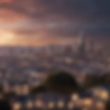 A panoramic view of San Francisco skyline with iconic landmarks