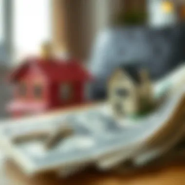 A close-up of cash with a house key