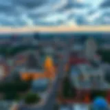 Aerial view of San Antonio showcasing the vibrant cityscape.