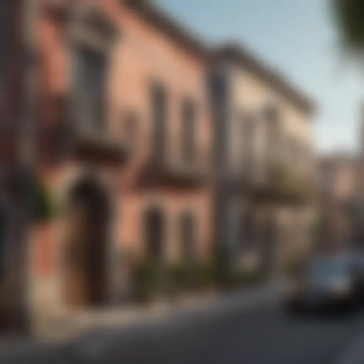 Charming residential street in Venice with diverse architectural styles