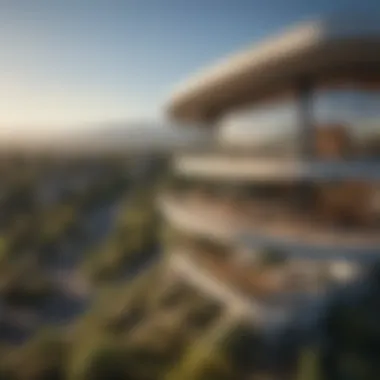 A panoramic view of Silicon Valley showcasing modern architecture and landscapes