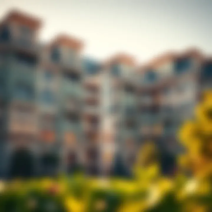 High-End Housing in Expensive Cities An elegant apartment complex reflecting high housing costs