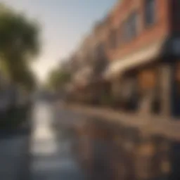 Vibrant view of Sandy Blvd with local shops and cafes