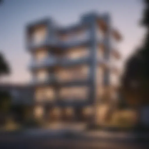 Modern apartment exterior in the San Francisco Bay Area