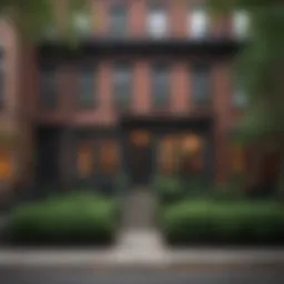 Charming Brooklyn townhome exterior with vibrant foliage