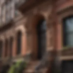 Elegant brownstone facade showcasing intricate architectural details