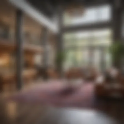 Modern co-living space featuring communal areas and private rooms