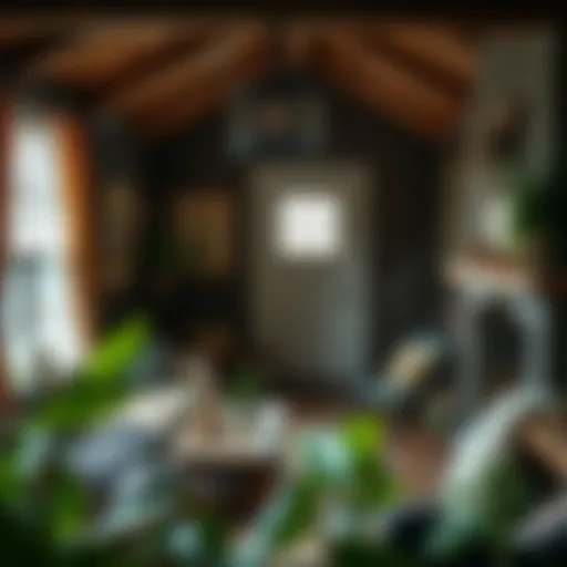 Cozy cottage interior with rustic decor