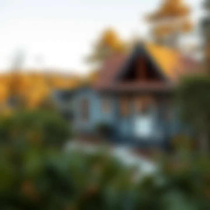 Scenic view of a cottage surrounded by nature