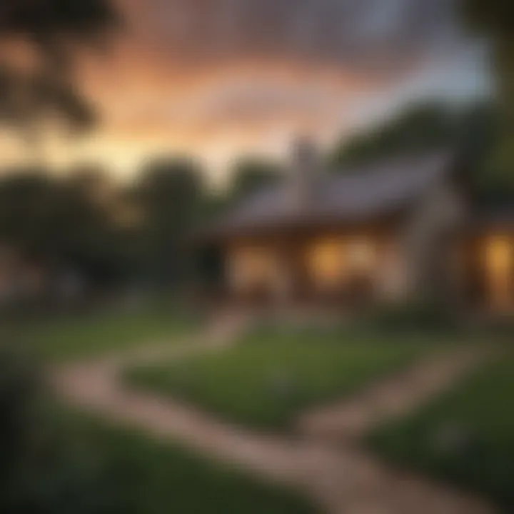 Scenic view of San Antonio's cultural landmarks from a cottage