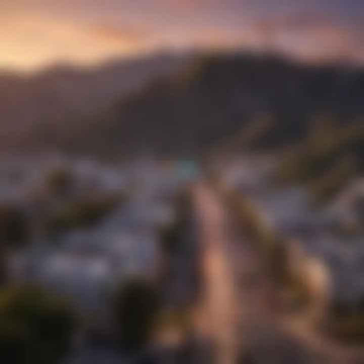 A panoramic view of the iconic Hollywood sign with vibrant cityscape