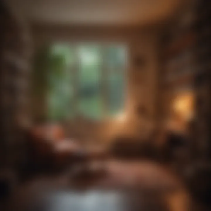 A cozy reading nook with an open book and warm lighting