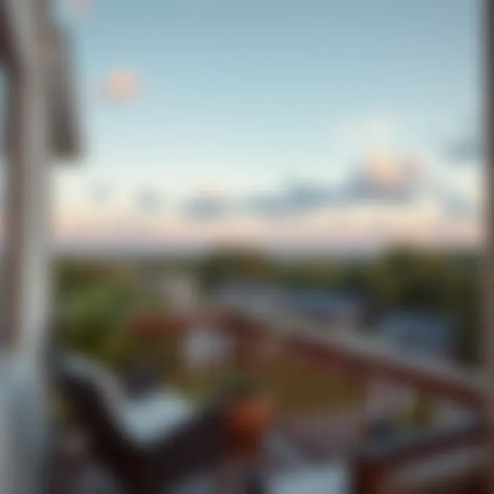 Serene Views: Balcony Perspective of Farmhouse Apartments Scenic view from a farmhouse apartment balcony