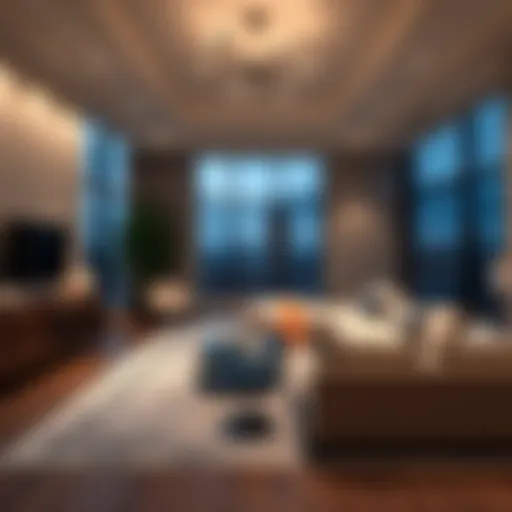 Stunning Interior Design of a Five-Bedroom Apartment Elegant interior of a five-bedroom apartment showcasing modern architecture