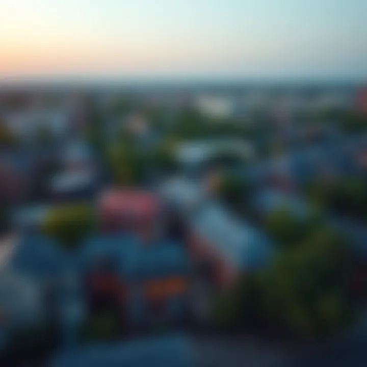 Vibrant Neighborhood in D.C. Aerial view of a vibrant neighborhood in Washington, D.C.