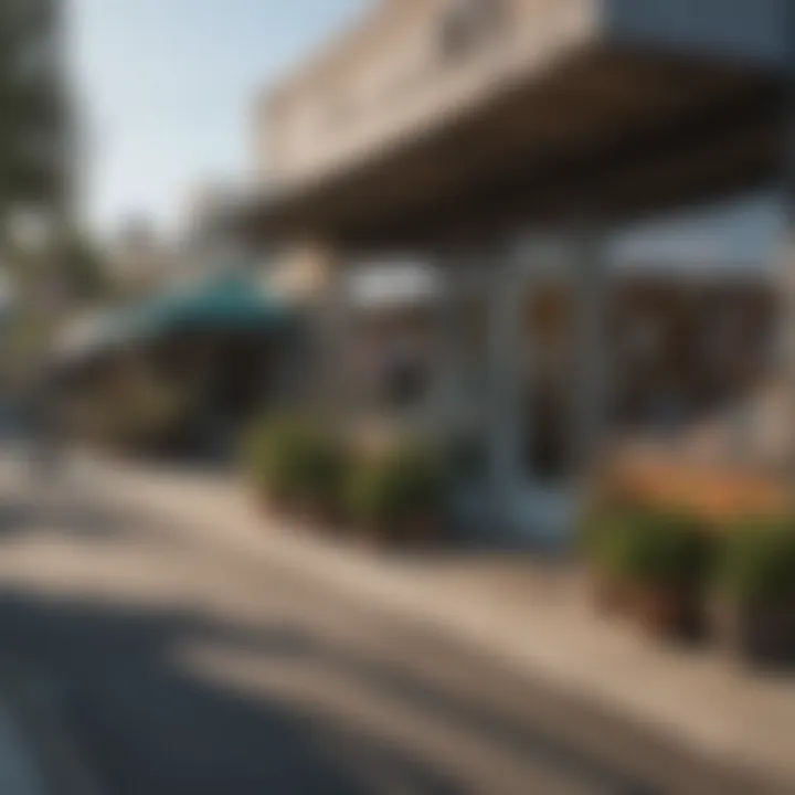 Vibrant neighborhood street showcasing local shops