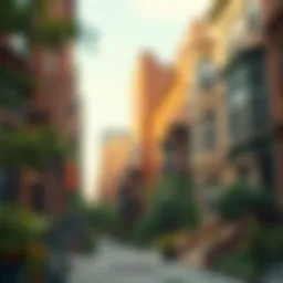 Charming street view of a Chicago neighborhood showcasing vibrant architecture