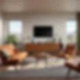 Elegant living room showcasing mid-century modern furniture and decor