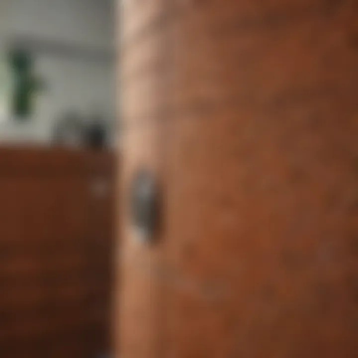 Close-up of unique mid-century modern materials and textures
