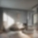 Modern living space showcasing monthly room rental