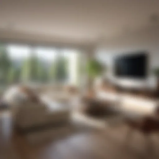 Modern apartment interior showcasing spacious living area