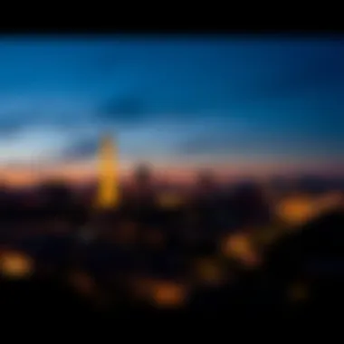 D.C. Skyline at Dusk A panoramic view of the city's skyline at dusk.