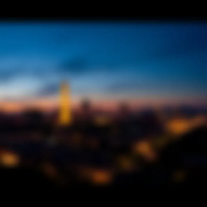 D.C. Skyline at Dusk A panoramic view of the city's skyline at dusk.