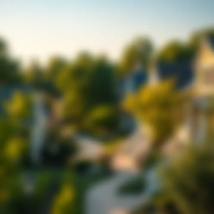 Charming Residential Enclave A serene residential neighborhood with charming homes and green spaces.