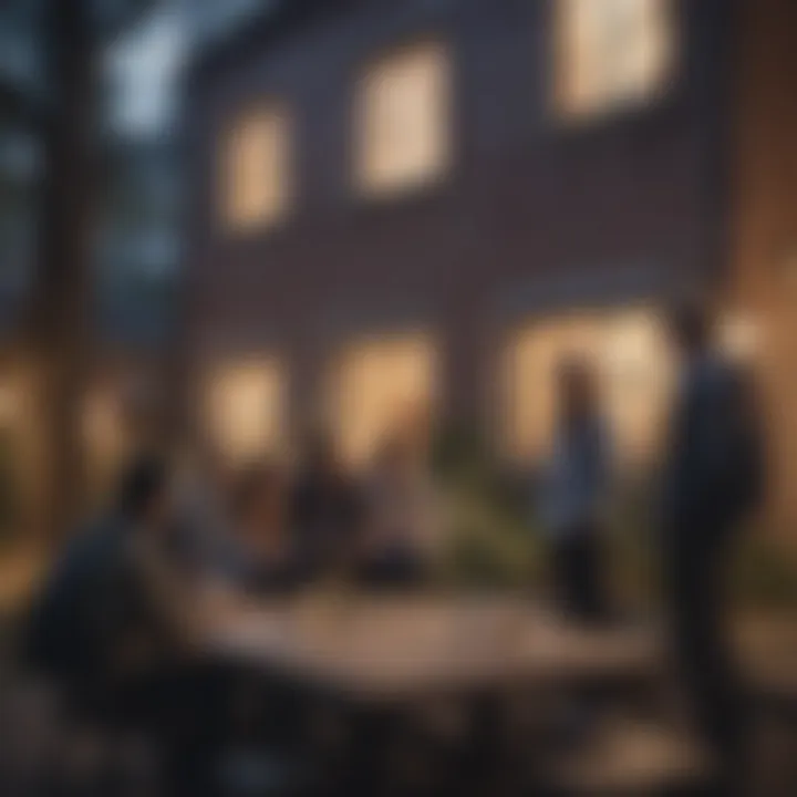 Group of students discussing housing options