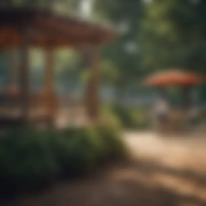 A vibrant community park with families enjoying outdoor activities