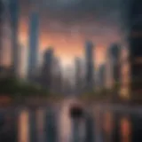 Dynamic skyline of a modern city