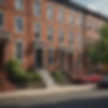 A vibrant street scene showcasing rental properties in Adams Morgan