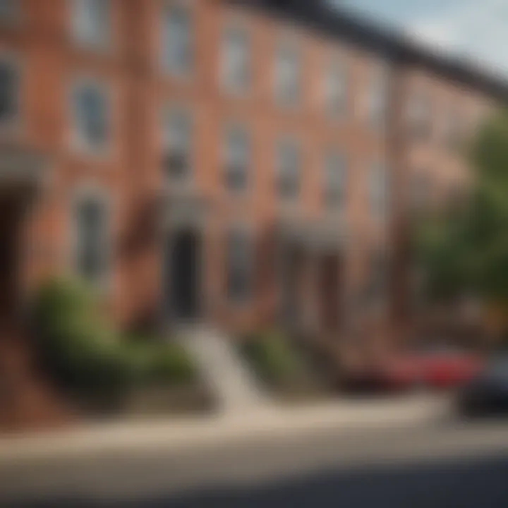 A vibrant street scene showcasing rental properties in Adams Morgan
