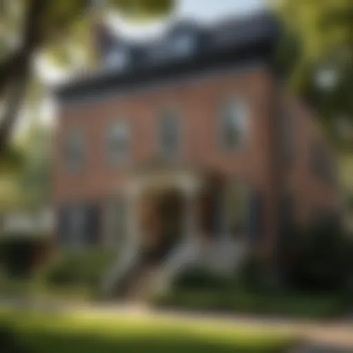 A picturesque view of a historic house in Washington DC's Georgetown neighborhood