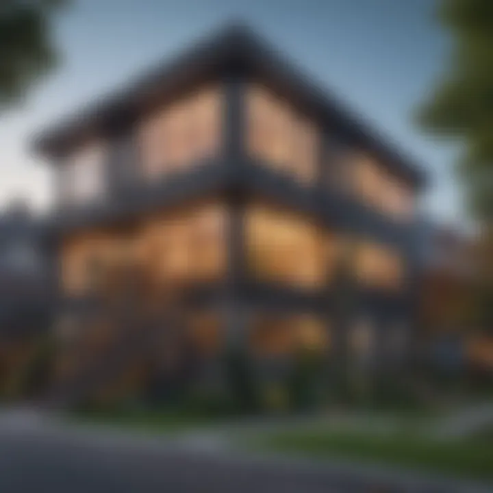 A striking view of an REO property in New York showcasing its unique architectural features.