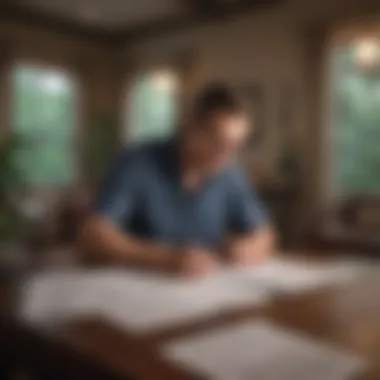 Tenant reviewing lease documents in a cozy setting
