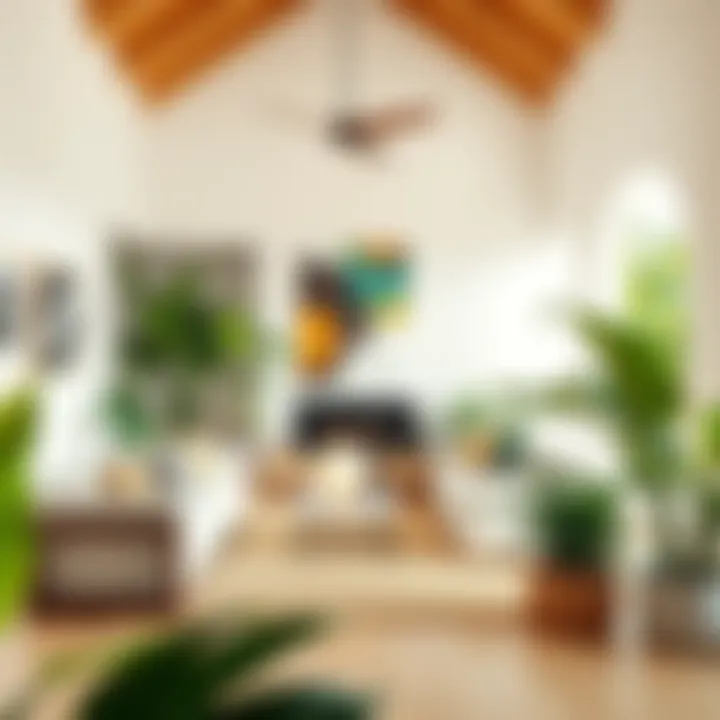 An inviting living area with tropical plants in Montego Bay